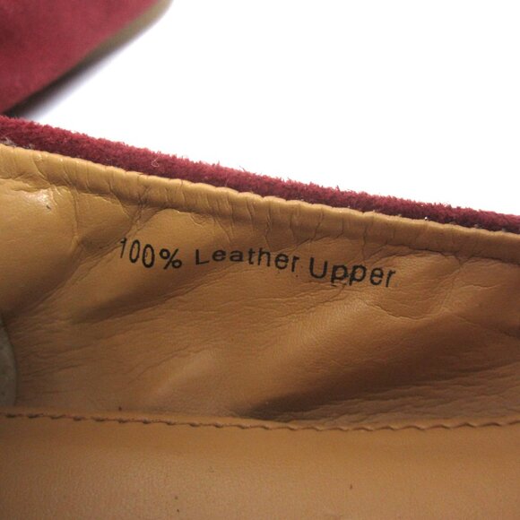 J. Crew Lottie 7.5M Warm Burgundy Maroon Suede Leather Flats Slip Ons - Picture 9 of 11